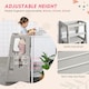 image 3 of HOMCOM Kids Step Stool, Adjustable Standing Platform, Toddler Kitchen Stool Grey