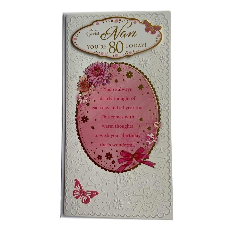 image 1 of Special Nan 80th Birthday Soft Whispers Card