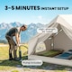 image 3 of Outsunny Inflatable Tent Waterproof for 2-4 Person | Cream | Beige | 300 x 210 x 190 cm