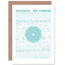 Desiderata Mandala Ehrmann Typography Greetings Card