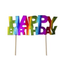 Anniversary House Rainbow Happy Birthday Cake Topper Foil