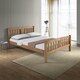 image 1 of 4ft6 Double Antique honey pine,wood,wooden,solid slatts,bed frame.