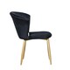 image 3 of Set of 4 Elsa Velvet Dining Chairs with Wooden Legs, Curved Back & Comfortable Seating Black