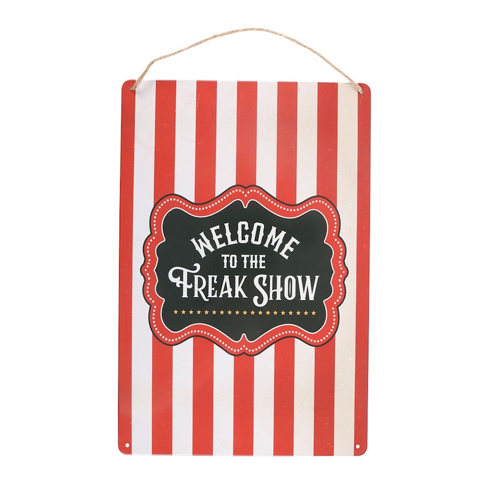 image 1 of Something Different Welcome to the Freak Show Hanging Sign | Red | Red/White | One Size | 1