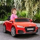 image 2 of HOMCOM 12V Battery Licensed Audi TT RS Ride-On Car w/ Headlight, Red