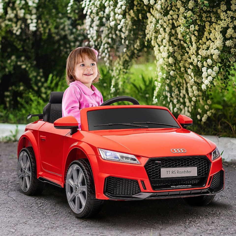 image 1 of HOMCOM 12V Battery Licensed Audi TT RS Ride-On Car w/ Headlight, Red