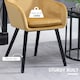 image 5 of HOMCOM Upholstered Velvet Fabric Bucket Seat Dining Armchair Set of 2 Yellow