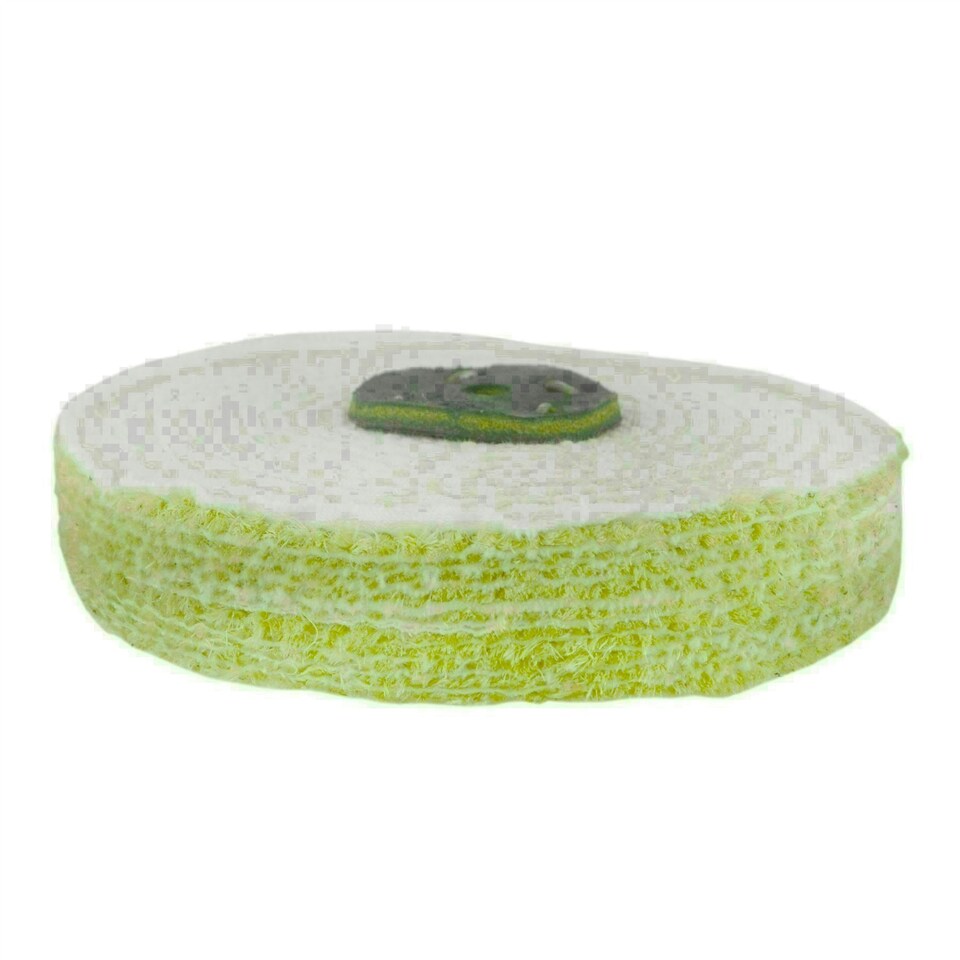 image 1 of Coarse Sisal Fast Cut Buffing Polishing Mop 6" x 1" 2 Section 1st Stage Metal