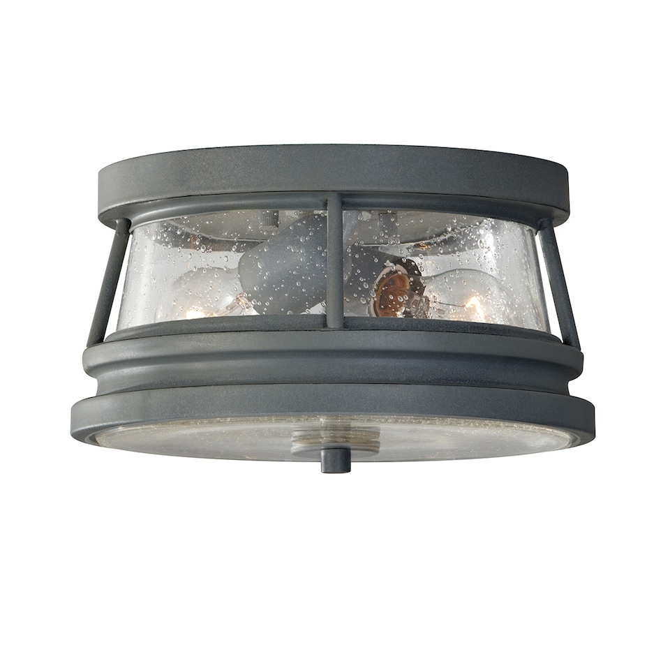 image 1 of Chelsea Harbor 2 Light Outdoor Flush Ceiling Light Storm Cloud IP44, E27