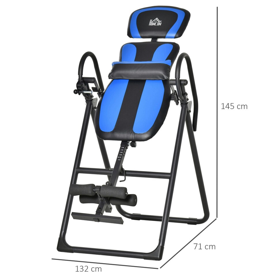 image 1 of HOMCOM Foldable Gravity Inversion Table, Fitness Bench w/ Soft Ankle Cushions