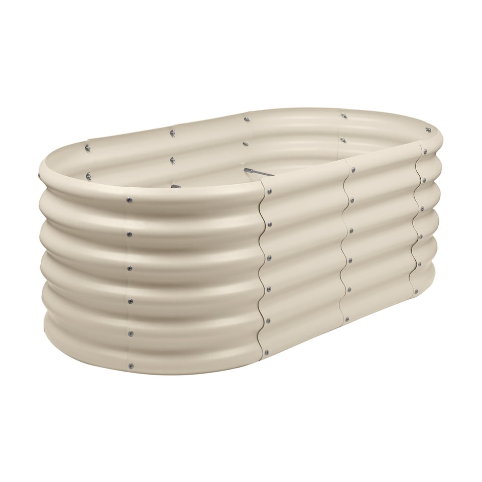 image 1 of Harbour Housewares Rounded Raised Garden Bed - 120cm x 60cm x 45cm - Ivory | Cream | Ivory