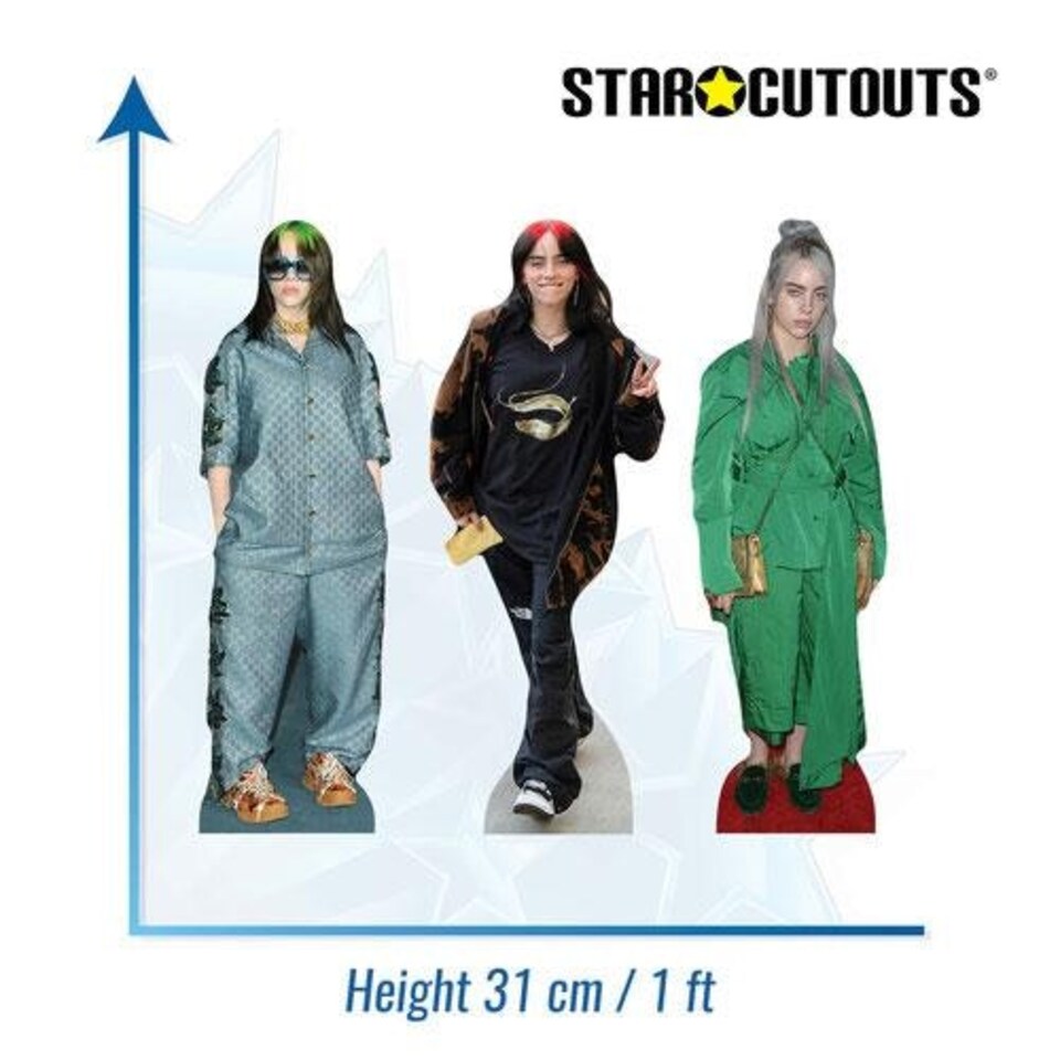 image 1 of B Eilish Shelf Table Top Cardboard Cutouts - Pack of 3