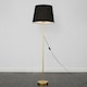 image 3 of ValueLights Charlie Gold Floor Lamp XL Black Taper Shade & Bulb 