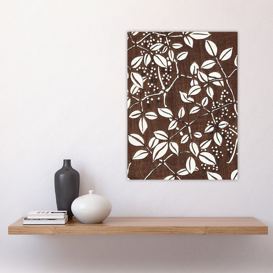 image 1 of Tree Branch Leaf Pattern Retro Japan Wall Art Print Bijutsukai 18x24"
