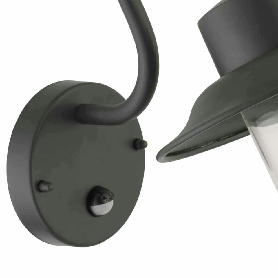 image 1 of Set of 2 Montford - Black Motion Sensor Outdoor Wall Lights Black | Clear