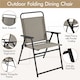 image 5 of Yaheetech Set of 4 Outdoor Texteline Foldable Dining Chairs-Brown | Brown | Brown | One Size