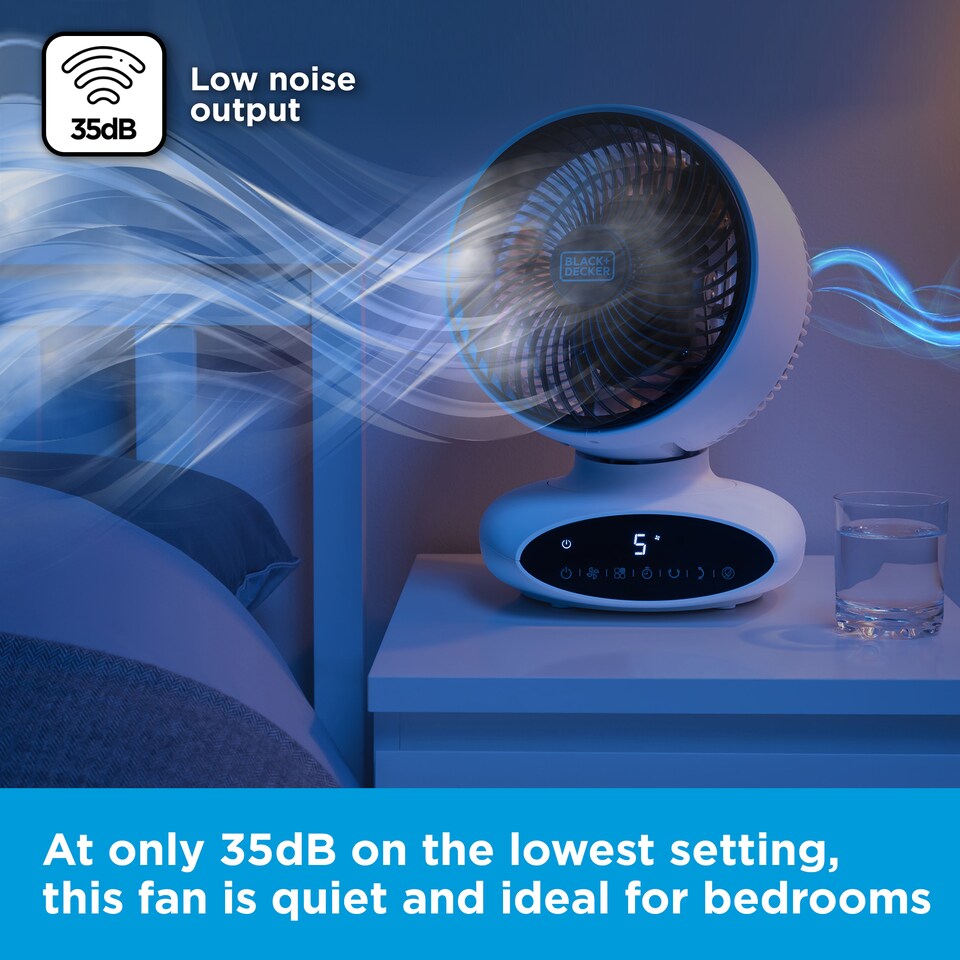 image 1 of 9'' Circulation Desk Fan with 8 Hour Timer