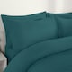 image 6 of OHS Soft Cosy Microfibre Plain Duvet Cover and Pillowcase Set Green | Teal | Double