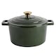 image 1 of Argon Tableware Round Cast Iron Casserole Dish - 4.65L - Green | Green | Green | 1