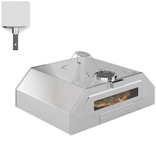 Outsunny Outdoor BBQ Pizza Oven with Thermometer for GasCharcoal BBQ Grills