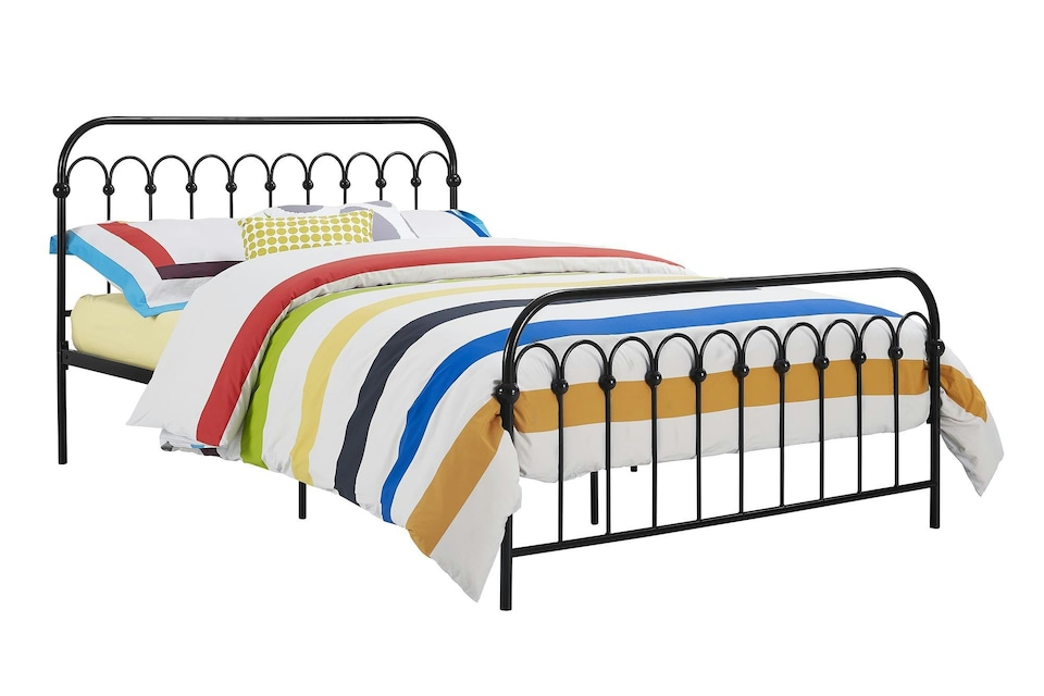image 1 of Bright Pop Metal Bed Black, Double