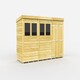 image 1 of 12 x 4 Feet Pent Shed - Double Door With Windows - Wood - L118 x W358 x H201 cm Brown