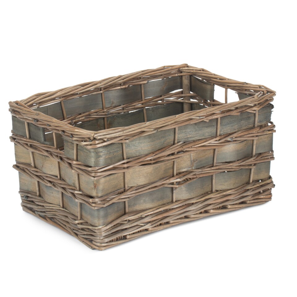 image 1 of Set of 4 Unlined Grey Scandi Storage Basket | Grey | Grey | Not provided