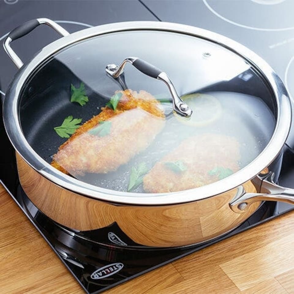 image 1 of James Martin Non-Stick 28cm Saute Pan with Helper Handle