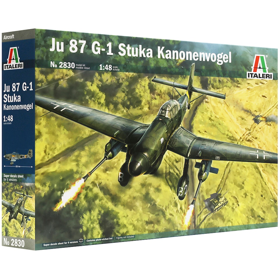 image 1 of Italeri Ju-87 G-1 Stuka Kanonenvogel Military Aircraft Model Kit Scale 1-48