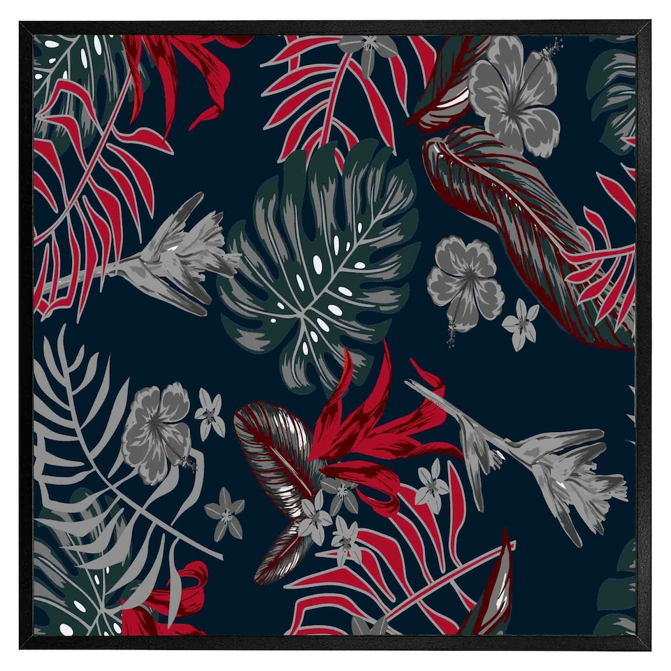 image 1 of Leaves of tropical plants (Picutre Frame) White | S