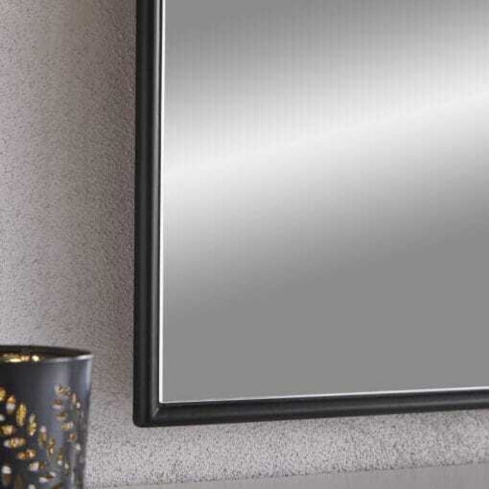 image 1 of Arcus Black Overmantle Mirror Black | H 71cm x W 94 cm x D 1.5cm