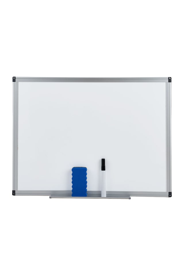 image 1 of Living and Home Magnetic Dry Erase Whiteboard, Wall Mounted, with Pen Tray for Office & Home | White