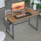 image 1 of Industrial Computer Desk With Storage Bag Brown