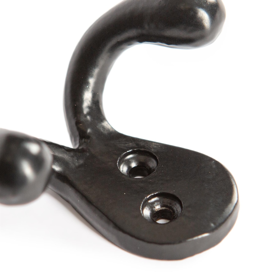 image 1 of Hammer & Tongs Double Coat Hook - W70mm x H50mm - Black | Black | Black | One Size