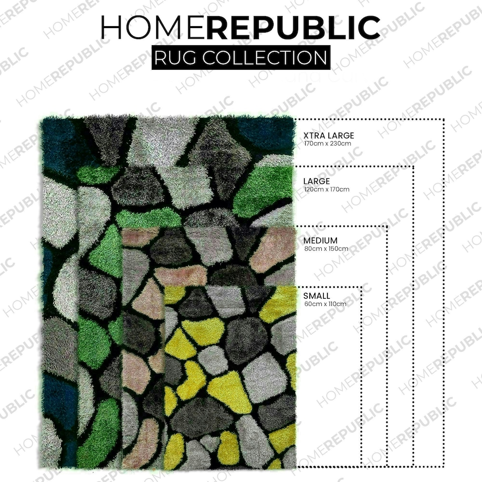 image 1 of Home Republic Pebbles Shaggy Rug - 80 x 150 Silver