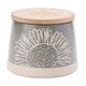 image 1 of English Tableware Company Artisan Flower Grey Canister with Bamboo Lid