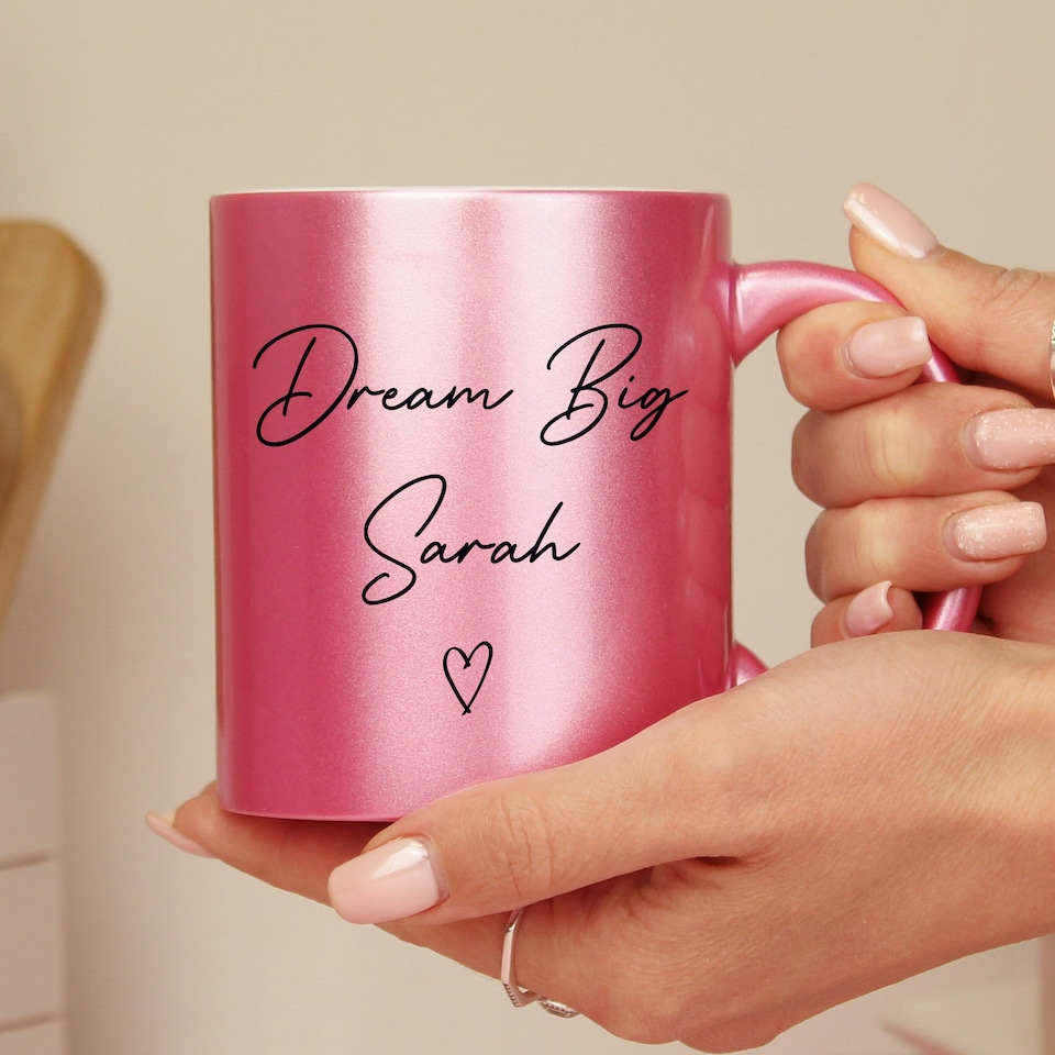 image 1 of Personalised Pink Glitter Mug Pink