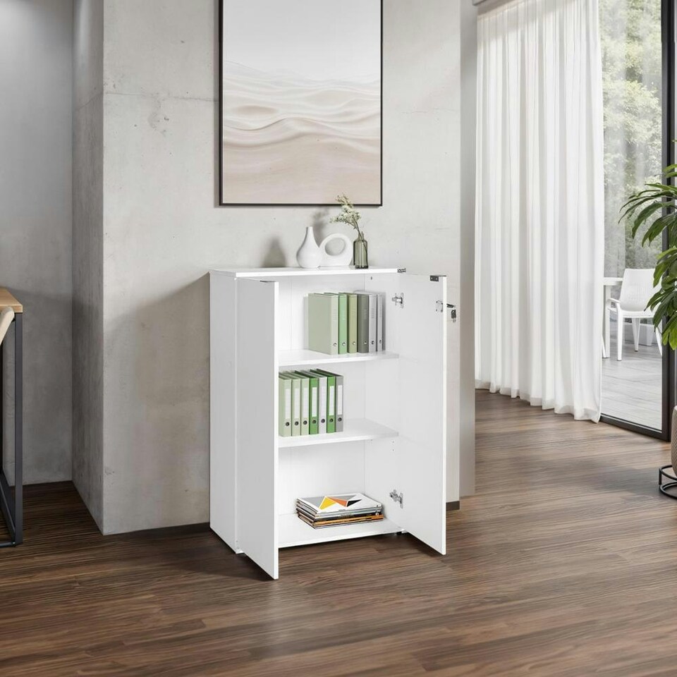 image 1 of Rio Matt White Office Filing Cabinet - Lockable Storage White