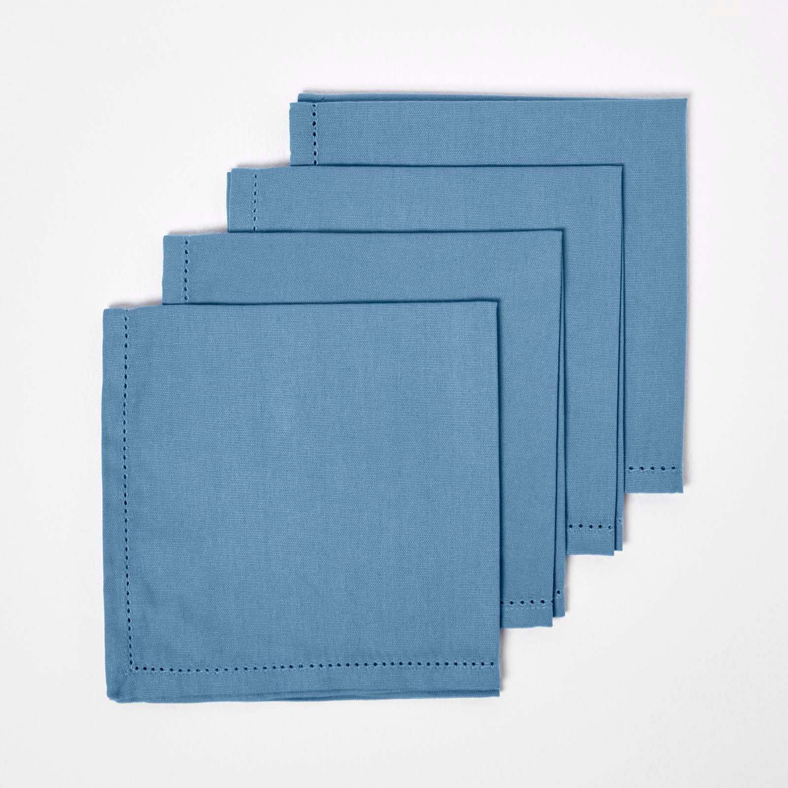 Homescapes Airforce Blue Fabric 4 Napkins Set Blue One Size 1