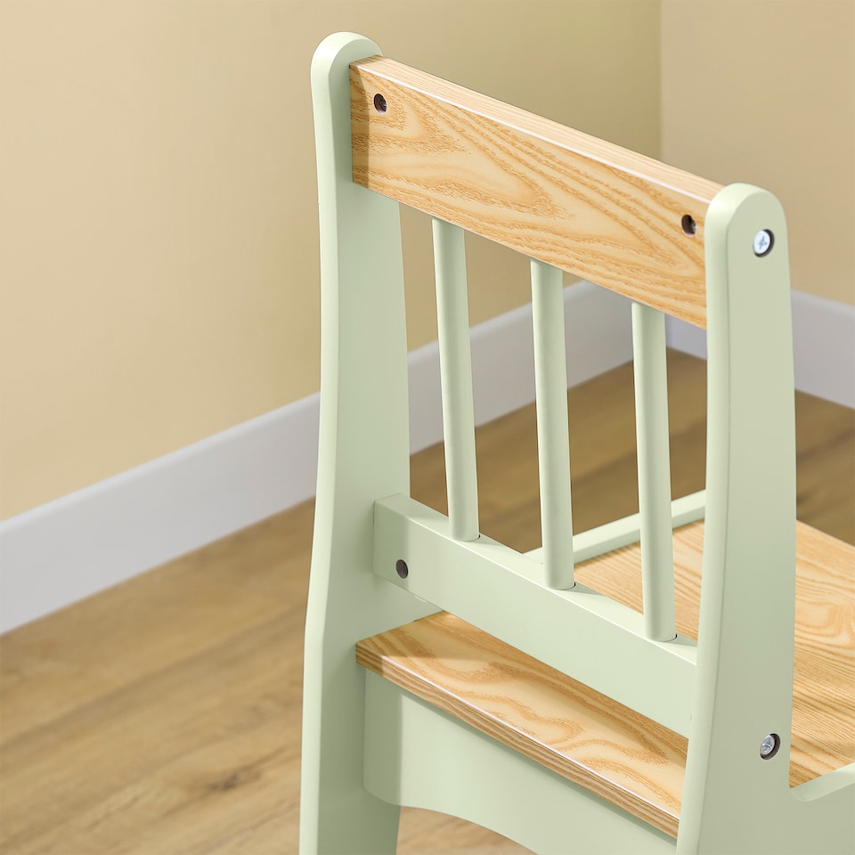 image 1 of SoBuy Kids Desk and Chair Set with 2 Shelves & Paper Roll Holder, Green, 31.4x19.6x25.9 in, 15.3 kg - KMB60-GR
