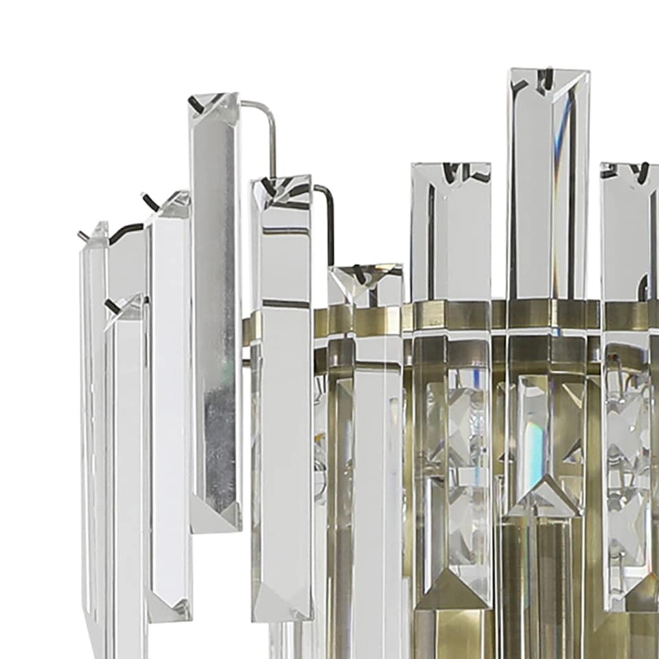 image 1 of Pagazzi Onega Antique Brass & Glass Crystal Wall Light