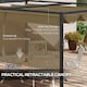 image 5 of Outsunny 3 x 2m Metal Outdoor Pergola with Retractable Roof, Outdoor Gazebo Canopy Shelter with Drainage Holes for Garden, Patio, Lawn, Khaki
