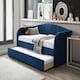 image 1 of Fabric Day Bed Blue with pull out bed | Blue | Single