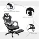 image 7 of Vinsetto Computer Gaming Chair, Racing Desk Chair with Lumbar Support and Footrest, PU Leather Gamer Chair with Headrest and Swivel Wheels for Home, White