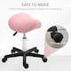 image 4 of HOMCOM Saddle Stool Adjustable Rolling Salon Chair for Massage Spa Beauty Pink Pink