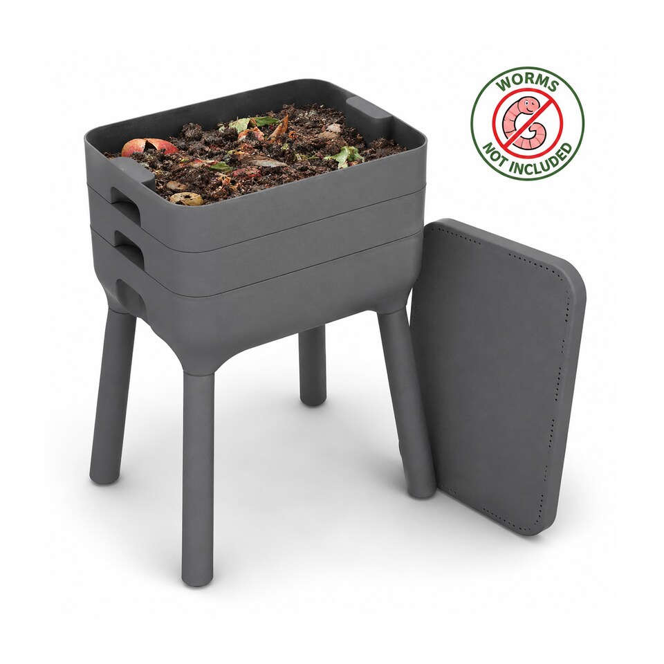 image 1 of simpa Worm Farm Composter (Worms Not Included) 70cm (H) x 53cm (W) x 39cm (D)