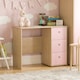 image 1 of Junior Vida Neptune 3 Drawer Desk Computer Desk Home Workstation, Pink & Oak