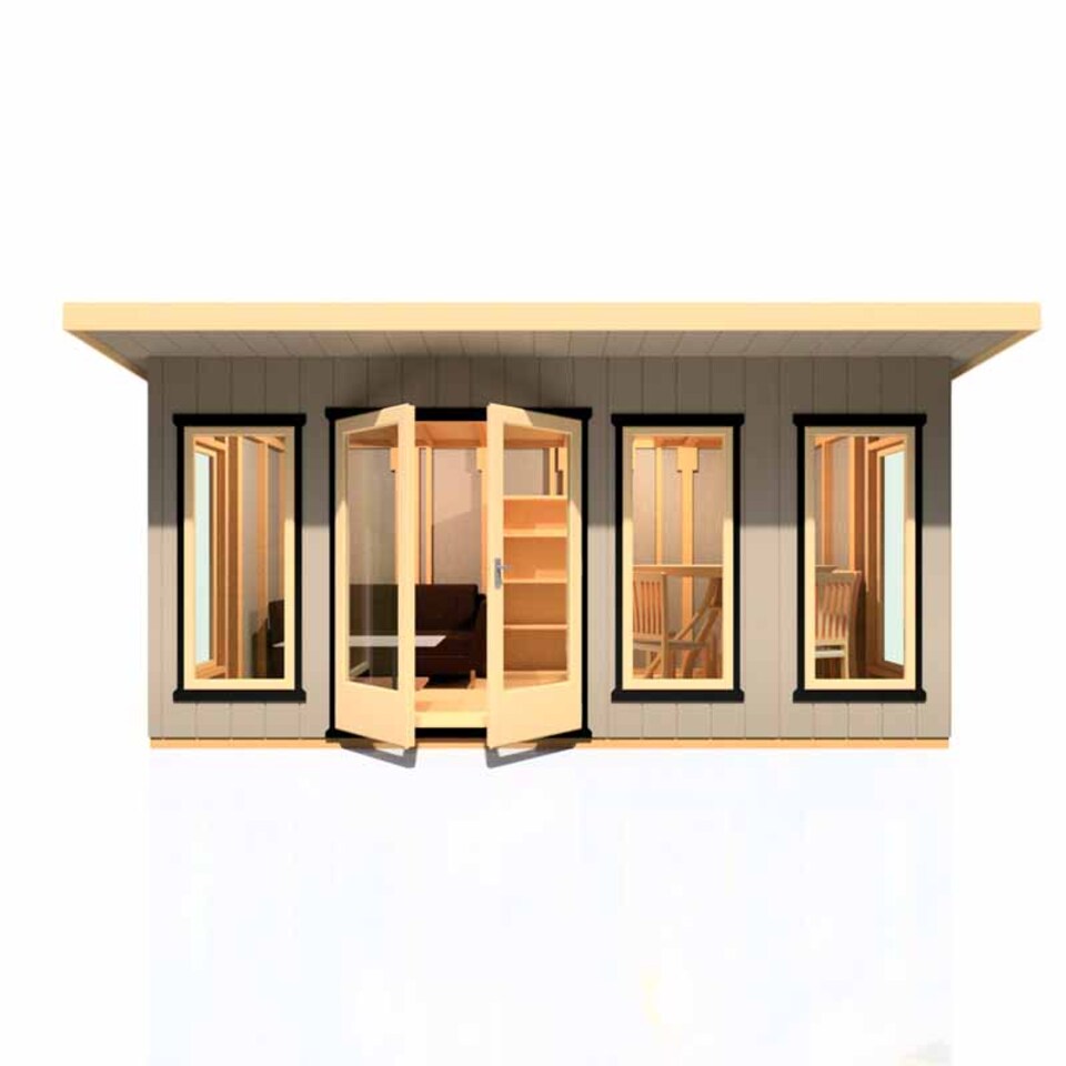 image 1 of Cali 16 x 8 Feet Pent and Storage Garden Office - OSB - MDF - L334 x W509.4 x H246.1 cm | Brown