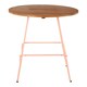image 3 of Interiors by Premier Pink Metal and Elm Wood Round Table, Versatile Coffee Table for Home and Office, Round Outdoor Dining Table