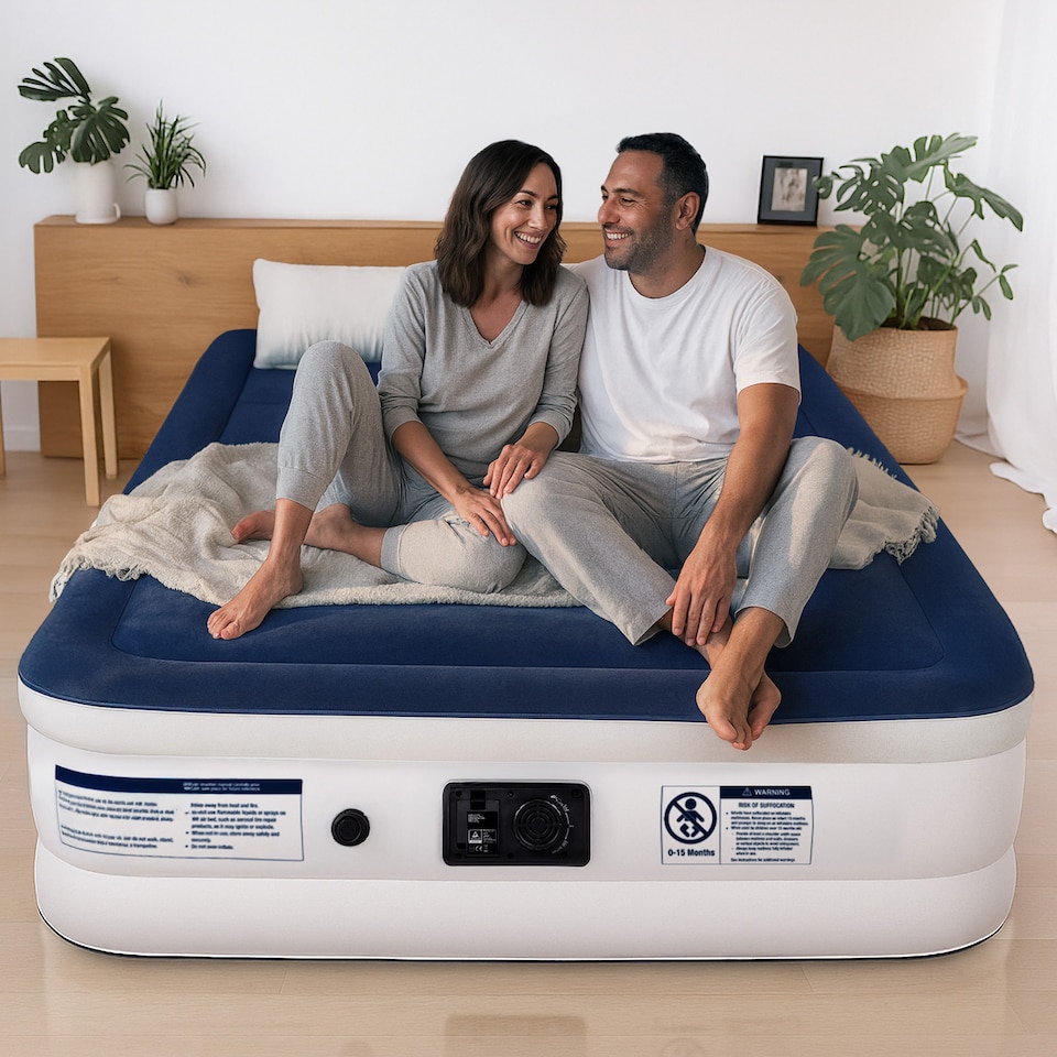 image 1 of Active Era Double Size Comfort Plus Air Bed – Navy/White